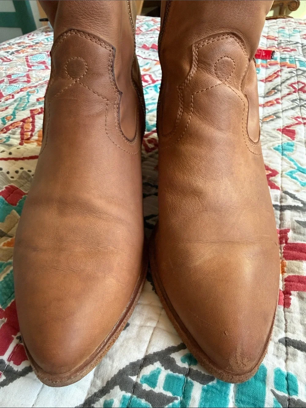 Frye Women's Brown Leather Ankle Boots with Side Zip